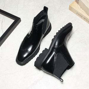 Zapatos Brogue Ingleses Tallados para Hombre, Último Estilo, Punta Redonda, Suela Gruesa, Ligeros, Antideslizantes, Formales, Casuales de Negocios, Otoño - Product Image 4