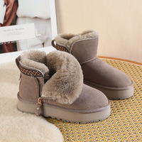 Bottes d'hiver pour femmes de haute qualité, chaudes, antidérapantes, en fausse fourrure, à la mode, pour l'intérieur, pour la neige