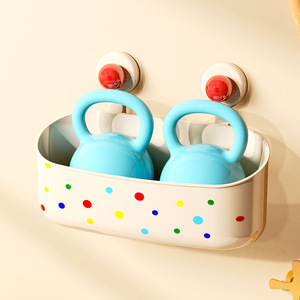 Yimijia Suction Cup Storage Rack Oval 1 Layer Durable Bathroom Cosmetic Organizer Wall Mount - Product Image 4