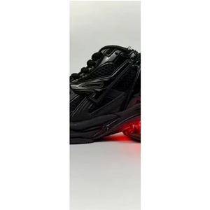 Chaussures de sport noires de style basket-ball de marque de luxe - Chaussures décontractées à semelle épaisse tendance Track3.0 LED - Product Image 2