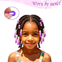 100 pièces/sac Perles en silicone souple 10x8mm pour tresses, dreadlocks et accessoires capillaires pour enfants