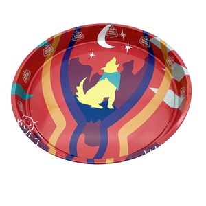 Khay kim loại tròn lớn trang trí đặt hàng riêng, in offset CMYK trên bề mặt, dùng làm quà tặng & thủ công - Product Image 2