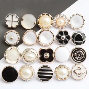 Factory Wholesale Shirt Accessories Small Fancy Round Plastic ABS Pearl Shank Button For Shirt
