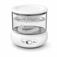 Nettoyeur à ultrasons 2026 pour appareils dentaires et gouttières, 240 ml, avec chambre en verre transparent, 24 W