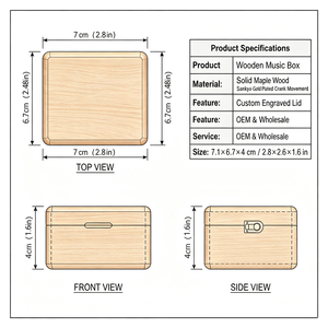 Boîte à musique en bois <span class=keywords><strong>d</strong></span>'érable gravée Joyeux <span class=keywords><strong>Anniversaire</strong></span>, 18 notes, plaquée or, mécanique à remonter Sankyo, cadeau souvenir <span class=keywords><strong>d</strong></span>'<span class=keywords><strong>anniversaire</strong></span> - Product Image 2