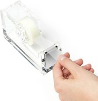 Distributeur de ruban adhésif transparent en bloc, ensemble de fournitures de bureau en cristal, kit d'accessoires de bureau, distributeur de ruban adhésif en acrylique