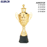 Trophée de boxe ELOR de haute qualité avec logo personnalisé, grand trophée doré, design primé, métal plaqué, sérigraphie, pour les sports