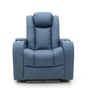 Canapé <span class=keywords><strong>inclinable</strong></span> électrique en cuir Geeksofa moderne pour 6 personnes, ensemble <span class=keywords><strong>de</strong></span> canapé home cinéma 3 2 1 avec console et table rabattable - Product Image 4