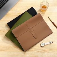 Portadocumentos de Cuero PU, Carpeta Impermeable, Sobre para Documentos, Bolsa de Gran Capacidad