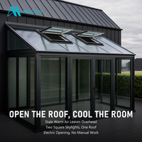 Extension de véranda en alliage d'aluminium sur mesure avec drainage dissimulé, joint EPDM et verre trempé feuilleté pour patio de villa