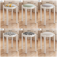 Tabouret empilable en bois massif recouvert de tissu, ottoman rembourré doux pour salle à manger, salon, couleurs personnalisées, prix abordable