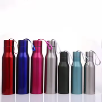 Bouteille d'eau isotherme en acier inoxydable à petite ouverture avec logo personnalisé, avec cordon, portable, anti-fuite, gobelets thermiques sous vide pour le sport
