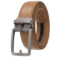 Ceinture pour homme sur mesure ODM, boucle automatique en alliage cousue main sans aiguille, en cuir de vachette à motif uni, fabriquée à Guangzhou, largeur de sangle 2-4 cm