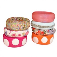 Bracelet large et épais en résine, motif floral à pois coloré, tendance, bijoux fantaisie, cadeaux pour femmes