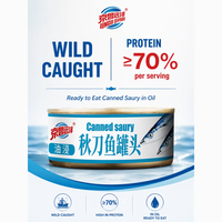 Saury en conserve prête à consommer dans l'huile, directement de l'usine, HACCP, Halal, vente en gros, export pour la distribution mondiale et les chaînes de supermarchés