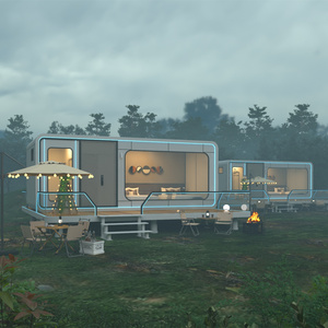 Casa prefabricada portátil de lujo con diseño <span class=keywords><strong>modular</strong></span>, casa móvil prefabricada para vivir y trabajar, espacio pequeño, cápsulas de manzana, casa a la venta - Product Image 3