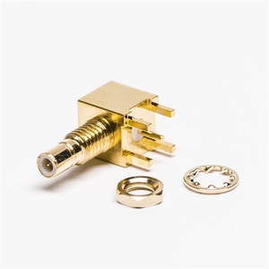 Qxl mạ vàng 90 độ góc bên phải <span class=keywords><strong>PCB</strong></span> SMB nam ăng-ten <span class=keywords><strong>RF</strong></span> kết nối DC-6GHz 50 cắm loại - Product Image 1