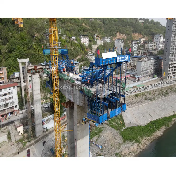 Formwork canggih untuk konstruksi jembatan beton, kereta kantilever seimbang dari Boyoun