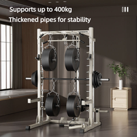 PINJIAN Machine Smith Réglable Tout-en-un avec Rack de Musculation et Blocs de Poids pour Salle de Sport à Domicile