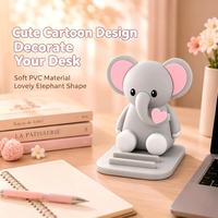 Support de téléphone étanche en PVC Bean Lieve, motif éléphant de dessin animé mignon, pour lit et bureau
