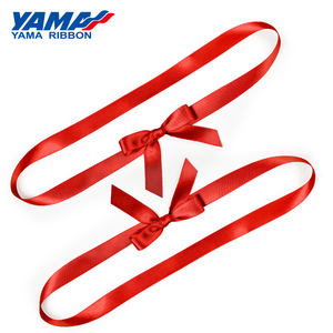 Pabrik Yama grosir kustom pita Satin merah merekat sendiri pita hadiah dibuat/terikat - Product Image 5