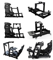 Cockpit de simulation de course abordable, pliable, léger, en alliage série 6000, modèle carré pour jeunes, avec base de volant avant