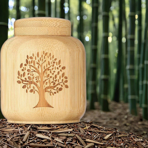 Urne moderne en bois Arbre de Vie Meiweipet, boîte funéraire hermétique pratique en bambou <span class=keywords><strong>pour</strong></span> animaux de compagnie (<span class=keywords><strong>chats</strong></span> et chiens) - Product Image 5