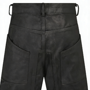 Jean Salati Punk pour Hommes – Pantalon en Denim Évasé Vintage Ciré <span class=keywords><strong>Taille</strong></span> <span class=keywords><strong>Basse</strong></span> Style Streetwear Hip Hop – Jean Empilé Personnalisé par le Fabricant - Product Image 4