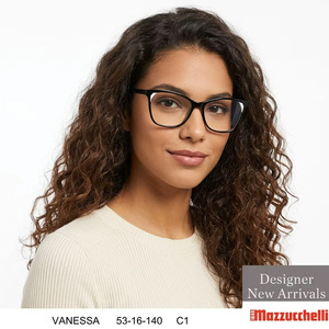 <span class=keywords><strong>Gafas</strong></span> <span class=keywords><strong>de</strong></span> acetato cuadradas Mazzucchelli para mujer, montura 53-16-140, con patillas decoradas <span class=keywords><strong>de</strong></span> diseño y lentes anti luz azul - Product Image 1
