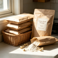 Poudre de graines de lotus directement de l'usine, sans additif, poudre de lotus blanche pour complément alimentaire et base de boisson solide, matière première