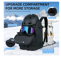 Sac à dos de voyage pour bottes de ski imperméable et personnalisable de 50 à 70 L, pouvant contenir un casque, un snowboard, une combinaison de ski et d'autres accessoires