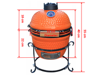 Auplex Mini 13 pouces, style Kamodo moderne, fumoir en céramique Kamado pour barbecue et fumoir en plein air