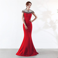 16038-1-S # mariage de la mariée longue banquet élégante queue de poisson robe de soirée de fiançailles grosse dame robe grande taille robe super taille
