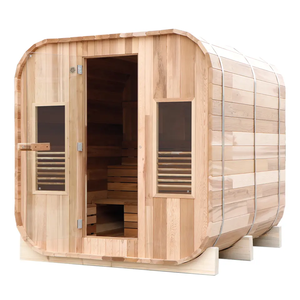 Sauna extérieur carré en cèdre rouge canadien pour 4 personnes avec chauffage ETL – Vente en gros - Product Image 1