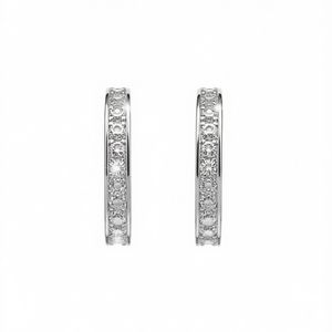 Orecchini in Oro Bianco con Diamanti Taglio Brillante Rotondo Colore G Diamanti Naturali Stile Classico per Uso Quotidiano Femminile - Product Image 1