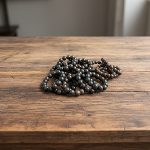 Bracelet authentique en bois d'agar noir du Vietnam, 18 mm, perles de prière bouddhistes, unisexe - Product Image 1