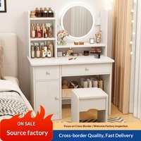 Petite coiffeuse de chambre moderne et simple, design panneau, démontable, modèle 2025, très populaire, nouvelle table de maquillage Instagram pour chevet