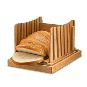 Bamboo <b>Bread</b> Slicer Cutting Board Foldable Wood <b>Bread</b> <b>Cutter</b> Kitchen Tool For Home And Commercial Use - Product Image 5