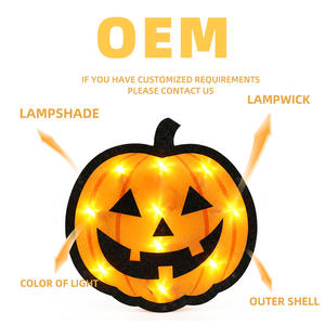 En stock, lumières LED de tête de citrouille effrayante pour <span class=keywords><strong>Halloween</strong></span>, guirlandes lumineuses, livraison rapide pour la décoration intérieure de la maison, de la fête, de la salle - Product Image 2