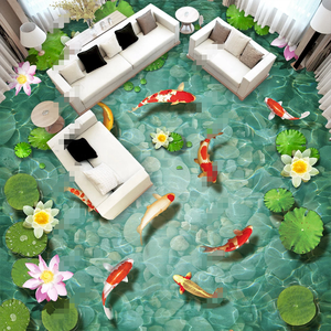 聚氯乙烯地板壁画防水3d地板不干胶定制印花乙烯基地板覆盖材料室内现代客厅 - Product Image 2