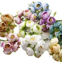 4.5cm Soie Artificielle Camélia Thé Rose Bouquet De Mariage Bricolage Décoration de Boule et Couronne De Mariage