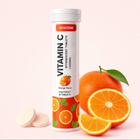 Comprimés effervescents de vitamine C 1000mg saveur orange sans sucre, soutien immunitaire au zinc, antioxydant, 20 comprimés - Vente en gros OEM/ODM