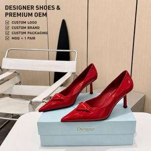 2026 Luxury Designer shoe for Women High Quality Patent Leather Pumps Pointed Toe <b>Red</b> High <b>Heels</b> Elegant Office Shoes New - Product Image 1