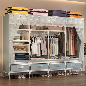 Tủ quần áo vải lớn di động phong cách hiện đại tủ quần áo vải với 3 ngăn kéo dễ lắp ráp cho phòng ngủ hoặc phòng khách - Product Image 1