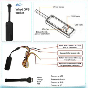 Pelacak GPS Berkabel J14 J16 4G LTE untuk Mobil dan Sepeda Motor, Pelacakan Waktu Nyata Tanpa Biaya Platform & Alarm Kecepatan Berlebih - Product Image 4