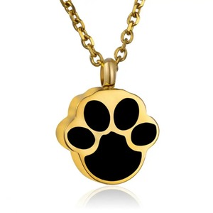 Pendentif en acier inoxydable avec empreinte de patte de chien imprimée, avec chaîne tendance de 50 cm, nouveaux bijoux pour hommes et femmes - Product Image 2