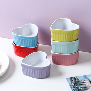 Modern Kitchen <strong>Baking</strong> <strong>Heart</strong> <strong>Shape</strong> Custom Porcelain Souffle <strong>Dish</strong> Ramekins - Product Image 2