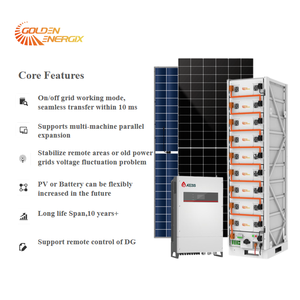 Système solaire commercial de 30 kW avec stockage de batterie lithium-ion de 50 kWh, système solaire complet refroidi par air, batterie lithium-ion GE-30HY - Product Image 2