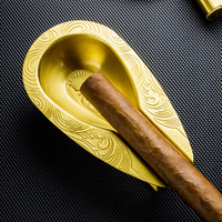 Lubinsky Cigar Gift Set Cendrier/briquet/couteau à cigare/tuyau en métal 4 en 1 Accessoire à cigare