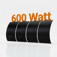 Panneau solaire flexible 600W, 4 panneaux de 150W, panneaux solaires flexibles adhésifs légers, panneaux photovoltaïques flexibles pour le camping, la tente